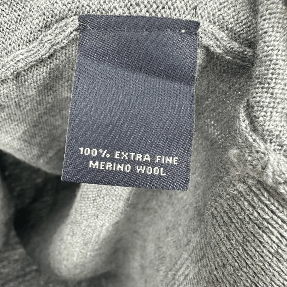 Hart Schaffner Marx Mens M Wool Sweater V-Neck Grey Minimalist Neutral